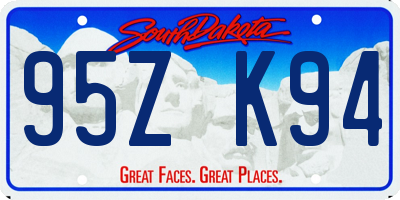 SD license plate 95ZK94