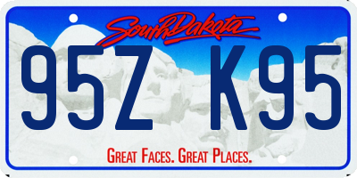 SD license plate 95ZK95