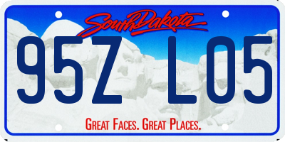 SD license plate 95ZL05
