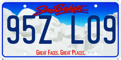 SD license plate 95ZL09
