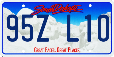SD license plate 95ZL10