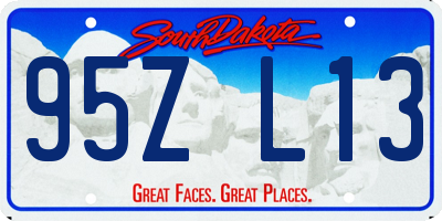 SD license plate 95ZL13