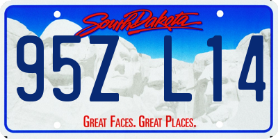 SD license plate 95ZL14