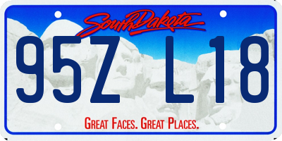 SD license plate 95ZL18