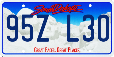 SD license plate 95ZL30