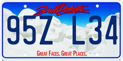 SD license plate 95ZL34