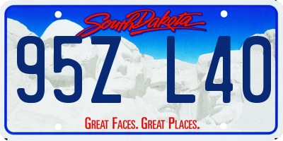 SD license plate 95ZL40
