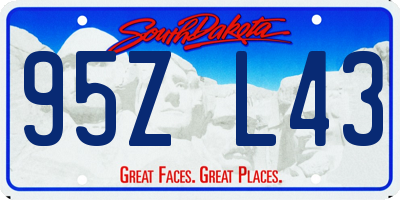 SD license plate 95ZL43