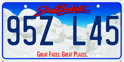 SD license plate 95ZL45