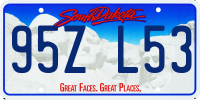 SD license plate 95ZL53