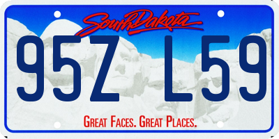 SD license plate 95ZL59