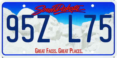 SD license plate 95ZL75