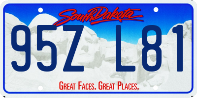 SD license plate 95ZL81