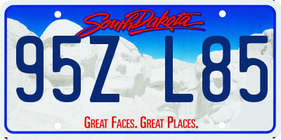 SD license plate 95ZL85