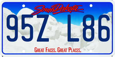 SD license plate 95ZL86