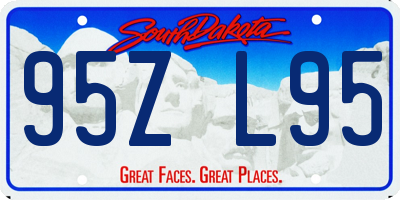 SD license plate 95ZL95