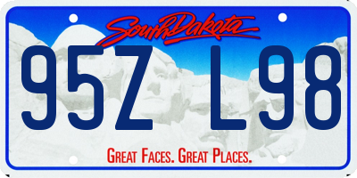SD license plate 95ZL98