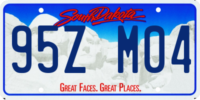 SD license plate 95ZM04