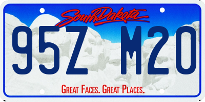 SD license plate 95ZM20