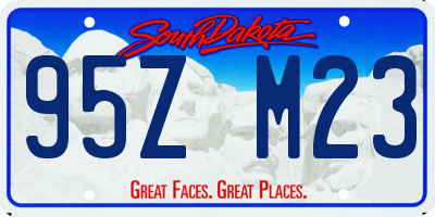 SD license plate 95ZM23