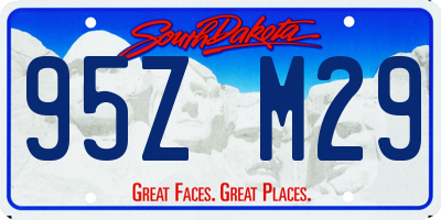 SD license plate 95ZM29