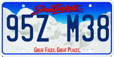 SD license plate 95ZM38