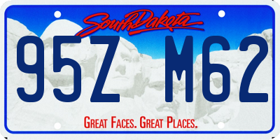 SD license plate 95ZM62