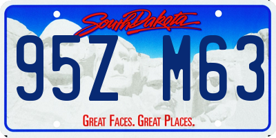 SD license plate 95ZM63