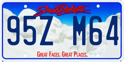 SD license plate 95ZM64