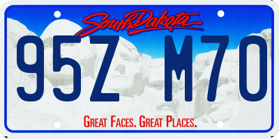 SD license plate 95ZM70