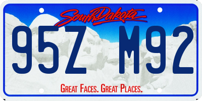 SD license plate 95ZM92