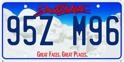 SD license plate 95ZM96