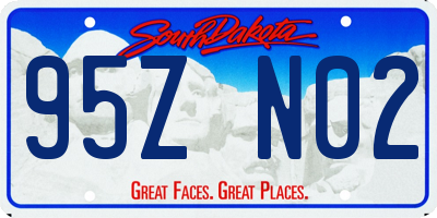 SD license plate 95ZN02