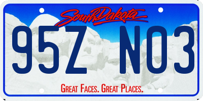 SD license plate 95ZN03