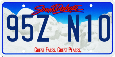 SD license plate 95ZN10