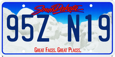 SD license plate 95ZN19