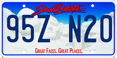 SD license plate 95ZN20