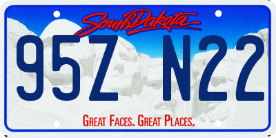 SD license plate 95ZN22