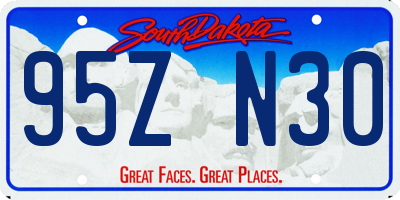 SD license plate 95ZN30