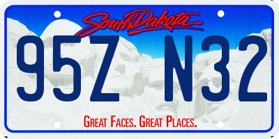 SD license plate 95ZN32
