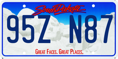 SD license plate 95ZN87