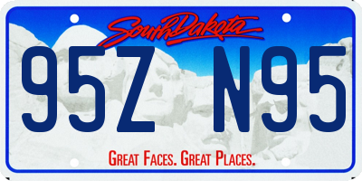 SD license plate 95ZN95