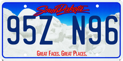 SD license plate 95ZN96