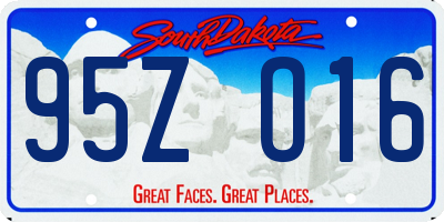 SD license plate 95ZO16