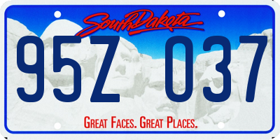 SD license plate 95ZO37