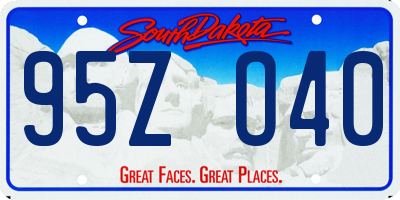 SD license plate 95ZO40