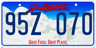 SD license plate 95ZO70