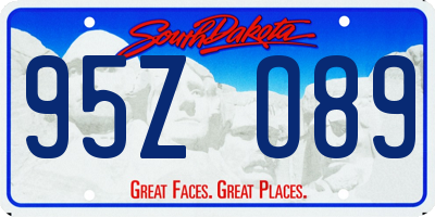 SD license plate 95ZO89