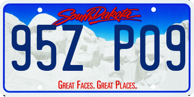 SD license plate 95ZP09