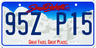 SD license plate 95ZP15